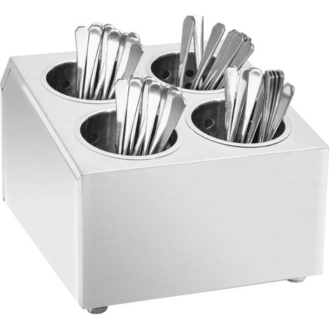 Portaposate con 4 Inserti Quadrato in Acciaio Inox vidaXL