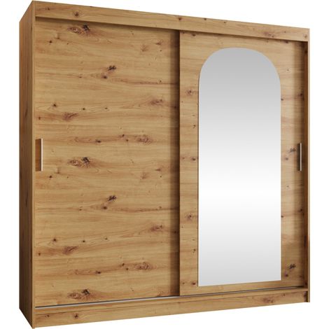 Armario Hartford 499, Roble Artisan, 200x200x62cm, Puertas de armario: Correderas, Número de estantes: 0