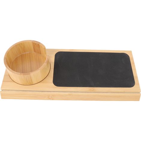 Plateau d'accoudoir en bambou pour canapé, porte-gobelet amovible, organisateur d'accoudoir pour repas, boissons et collations (1/5)