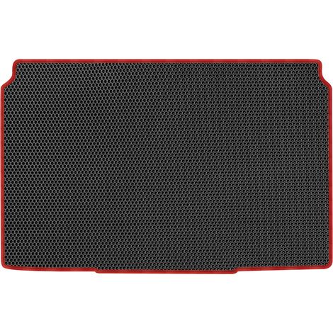 Peugeot 208 II Berline (à partir de 2019). Tapis de coffre en EVA, motif nid d'abeille noir. (1/5)