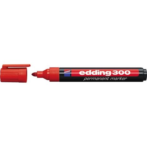 MARCADOR PERMANENTE PUNTA REDONDA 1.5-3MM 300 ROJO EDDING 300-02