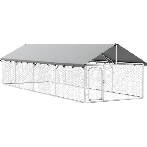 Chenil d'extérieur, Enclos Parc Cage pour animaux avec toit 600x200x150 cm LKF31474 (1/5)