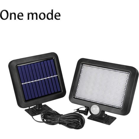 56 LED Outdoor Solar Wall Light with Motion Sensor, Waterproof, 120° Beam Angle, for Garden, Black, with 5-meter Cable. (1/5)