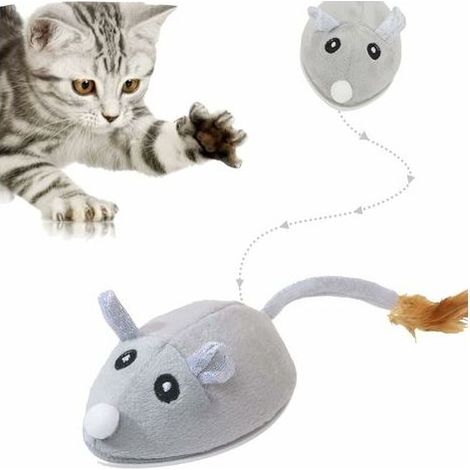 Ratón de juguete eléctrico para gatos, ratón de juguete, juguetes para gatos, ratón de juguete para gatos, ratón de juguete interactivo con cable USB para gatos que corren y se aburren. (1/5)