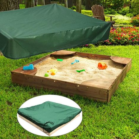 120120cm Housse de bac à sable en tissu Oxford 210D, carrée, étanche à la poussière, pour l'extérieur du jardin, avec cordon de serrage, pour la Protection des jouets (1/5)