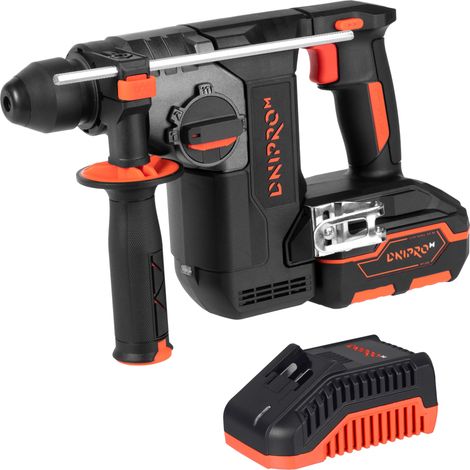 Dnipro‑M Martillo perforador a batería 20V SDS Plus 2.5 Joule. 4800 BPM. Brushless sin escobillas. Incluye 1x batería 4Ah y cargador. DHR-202BC ULTRA