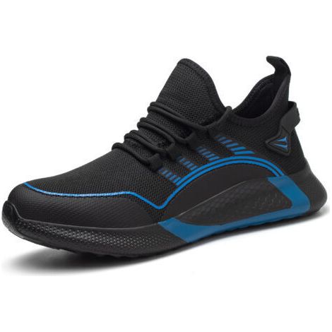 BUNTHAUS Chaussures de sécurité pour hommes et femmes, antichocs, antiperforation, respirantes et légères, chaussures de travail à embout en acier Blue Taille 50