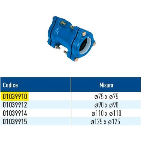 TOF/B giunto diritto per PE con anello in plastica ø75 x ø75 01039910