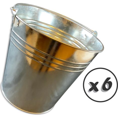 Seau acier galvanisé à chaud - Lot de 6 - Seau galvanisé (1/5)