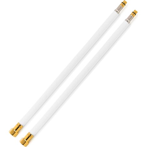 2 Flexibles sanitaires BLANC POLYMÈRE Øintér.8mm - Femelle 3/8" OR - Mâle M10x1 - 400mm - TAQ PREMIUM