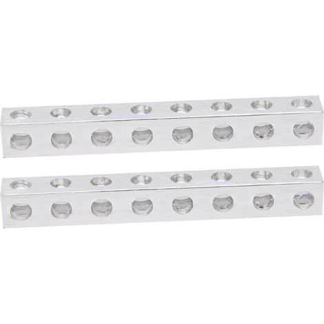 Lot de 2 poutres carrées robotiques 8x8x64mm, 8 trous, pièce de structure 3106‑0008‑0064 (1/5)