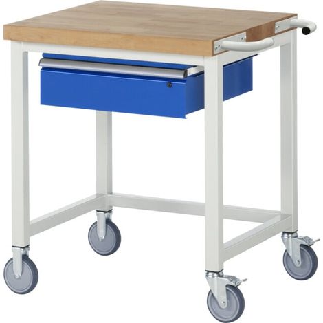 Établi mobile Rau avec traverse et tiroir LxPxH 750x700x880mm (1/5)