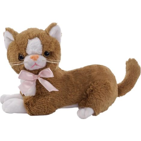 Gatto marrone Flico con fiocco 34 cm