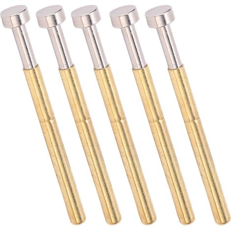100 sondes de test à ressort à tête plate Pogo Pin, en laiton, diamètre du tube : 2,36 mm (0,1 po), diamètre du tube : 34 mm (1,3 po), pour tests de circuits imprimés. (1/5)