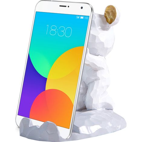 Niedlicher, bärenförmiger Schreibtischständer für Handy/Tablet, Faultier-Astronauten-Ständer, einzigartige Dekoration, weiß (1/5)