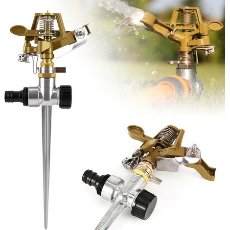 Garden Sprinkler, 18 m Range, 450 L/H  360 Degree Sector Sprinkler Garden Irrigation System Water Sprinkler with Ground Plug (1/5)