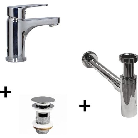 TAP Wasserhahn mit niedrigem Auslauf + CLINT Abfluss + SIMON Siphon (1/5)