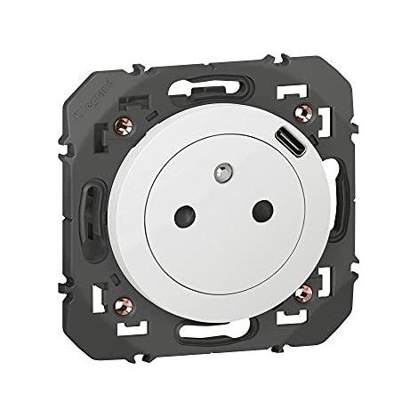 Legrand Enchufe con cargador USB tipo C blanco brillante