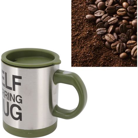 Vaso de precipitados eléctrico autoagitador (400 ml), verde oliva, con revestimiento aislante y botón integrado. (1/5)