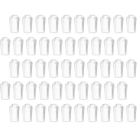 Embouts de protection en caoutchouc transparents pour cintres en PVC, compatibles avec les fils électriques (lot de 50). (1/5)