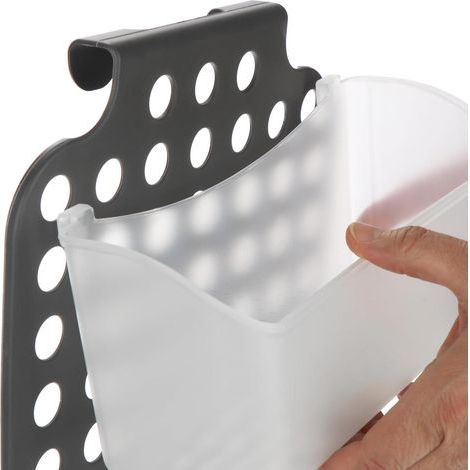 Shower caddy with 2 compartments - shower gel holder with hanging hooks - shower basket (1/5)