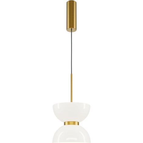 Maytoni Kyoto Lampadario a sospensione moderno e sottile, oro 3000K, 1300lm, paralume bianco (1/5)