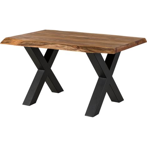 FREEFORM 5 tavolo da pranzo in legno di sheesham - verniciato natur / gambe in ferro X antracite matt 140x90
