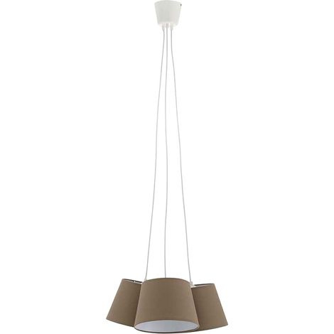 Pendel Leuchte Wohn Zimmer Hänge Decken Lampe braun Textil Beleuchtung Briloner 4288-031