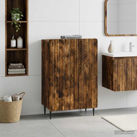 vidaXL Mobiletto da Bagno ZWOLLE Rovere Fumo 59,5 x 31 x 79,5 cm