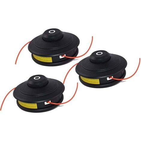 Lot de 3 têtes à double fil à avance automatique pour débroussailleuse Fuxtec - Conception robuste pour une coupe efficace - à installer et à utiliser.