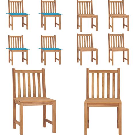 Gartenstühle 4 Stk. mit Kissen Massivholz Teak - Teakholzmöbel - Gartenstühle - Outdoormöbel - Esszimmerstühle - Balkonmöbel - Home & Living (1/5)