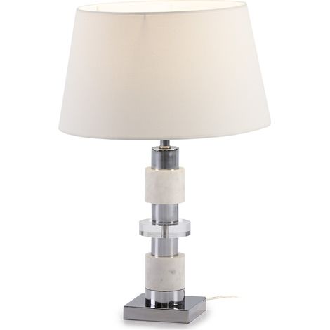 Tischlampe ohne Bildschirm 13X13X40 Methacrylat/weißer Marmor/silbernes Metall (1/2)