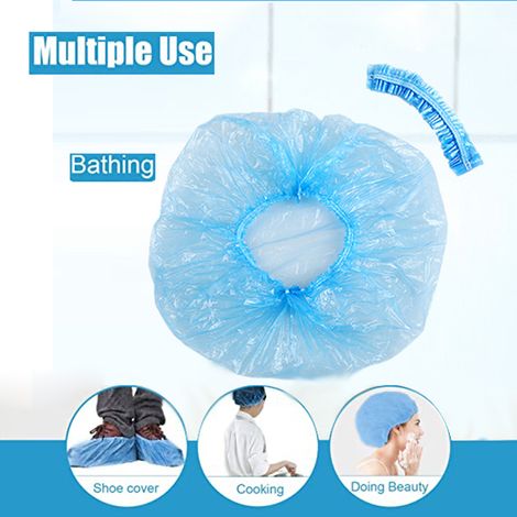 100 Bonnets de Douche Jetables Transparents pour Salon, Spa, Hôtel et Maison - Lot Économique (1/5)