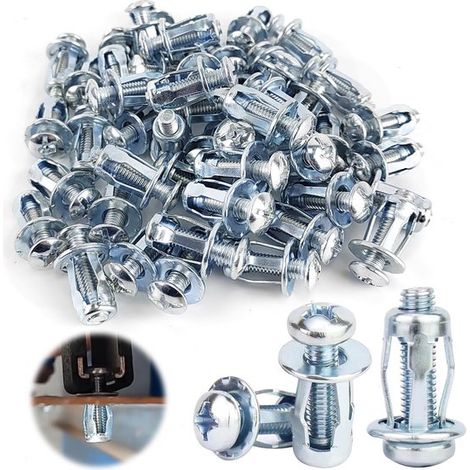 Coffret d'assortiment - Boulons - Jeu de 50 chevilles métalliques, chevilles d'expansion M6×25 mm avec boulons, acier au carbone Q235 (1/2)
