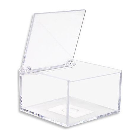 TrAdE Shop Traesio - 12 Scatoline Scatole Cubo Plexiglass 6x4cm Trasparente Porta Confetti Bomboniera - (1/5)