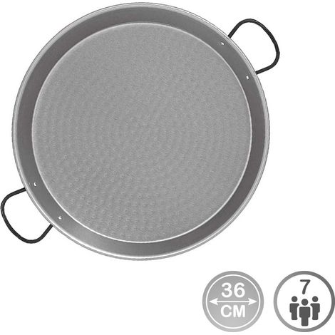 Paellera de acero pulido para induccion y vitroceramica ø36cm (7 personas)