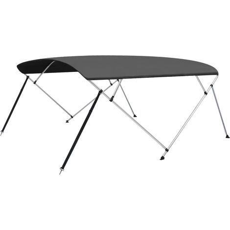 Auvent bimini à 4 arceaux Anthracite 243x(230-244)x137 cm (1/5)