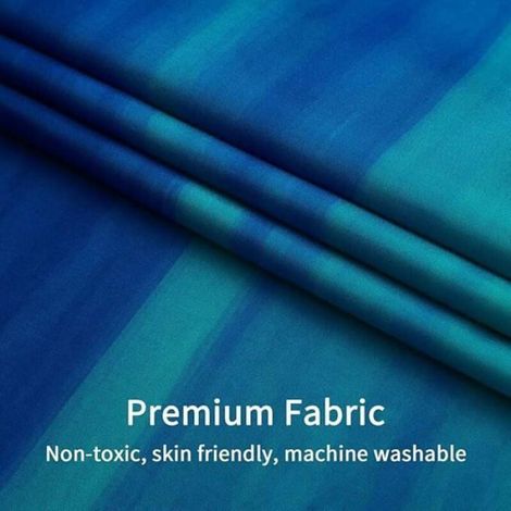 Rideau de Douche - - Océan Bleu - Polyester 180x200 cm - Design Contemporain - 12 Crochets Inclus (1/4)