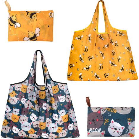 Sac Courses Pliable - 1 pièce, Sac Courses Pliable Oxford 40×40cm Réutilisable Lavable - Portable, Pour Courses (1/5)