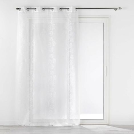 Panneau a oeillets 140 x 240 cm voile sable brode edenia Blanc (1/5)