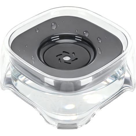 Gamelle à eau pour chien sans éclaboussures avec disque flottant, 1,8 L, gamelle à eau à débit lent, anti-débordement, anti-étouffement, sans déversement, pour chien, chat, chiot, chaton (hyalin) (1/5)