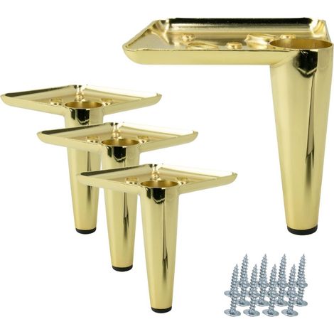 4er-Set Stiletto-Möbelbeine, elegante, goldplattierte Chrombeine, 13 cm hoch, ideal für Sofas und Schminktische, robust und stilvoll (1/5)