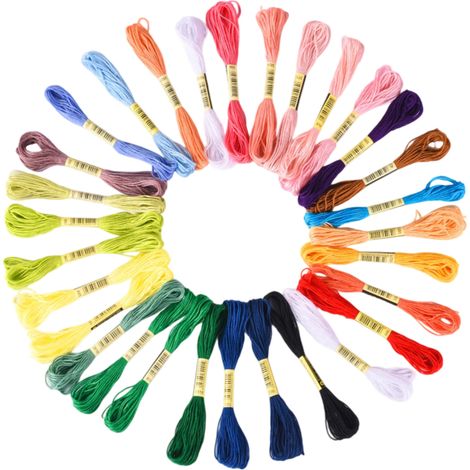 50 madejas de hilo para bordado de punto de cruz, tejido de punto, ganchillo y otros proyectos multicolores.