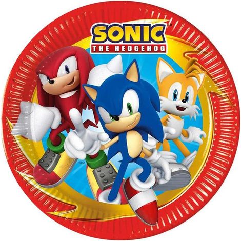 Piatti di carta Sonic da 23 cm, 8 pezzi