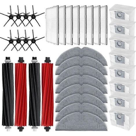 Pièces de rechange et accessoires pour Roborock S8 Pro Ultra / S8 / S8 Plus : brosse principale, filtre HEPA, chiffon de nettoyage, sacs à poussière. (1/5)