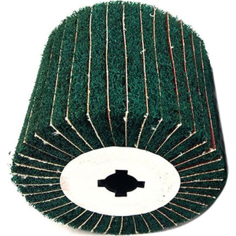 120 x 100 mm Brosse de ponçage en nylon pour meuleuse d'angle pour surface métallique en acier inoxydable (vert) (1/5)