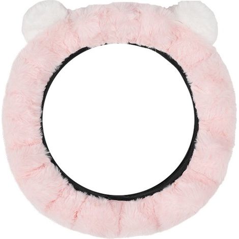 Coprivolante per auto, carino e soffice, impermeabile e caldo, adatto a volanti fino a 38 cm, rosa (1/4)