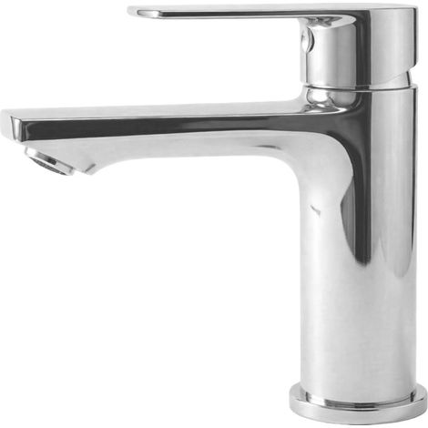 AICA Niedrige Waschtischarmatur KTW‑Zertifiziert Bleifreie Wasserwege Kratzfest Tropffrei Kalt‑Warm Chrom (1/5)