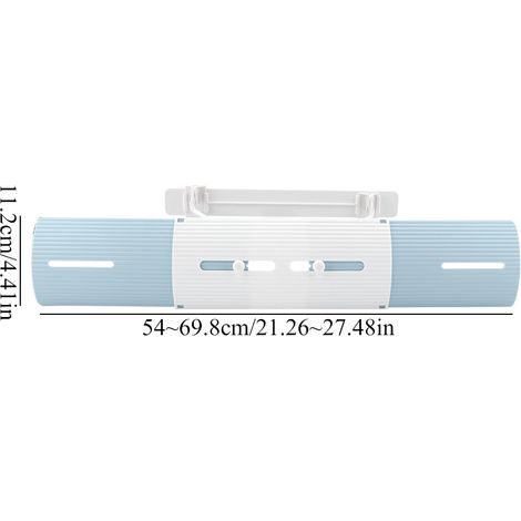 Écran Anti-Vent pour Climatisation avec Plateaux Rotatifs Réglables et Design Extensible (Matériel: ABS, Couleur: Bleu/Gris/Blanc, Longueur: 54-69,8cm) (1/5)