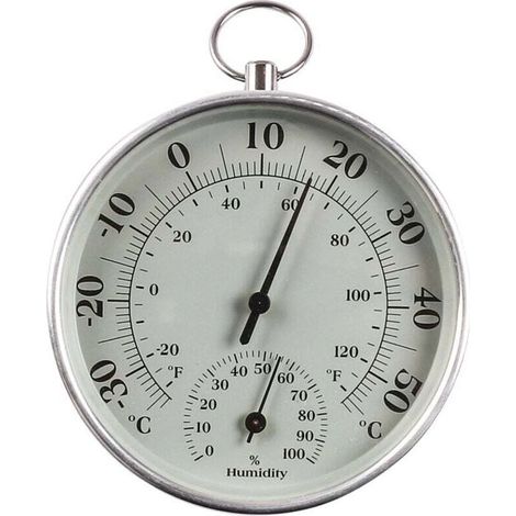 Thermomètre intérieur et extérieur avec capteur d'humidité. Mesureur de température pour climatisation. Noir (1/4)